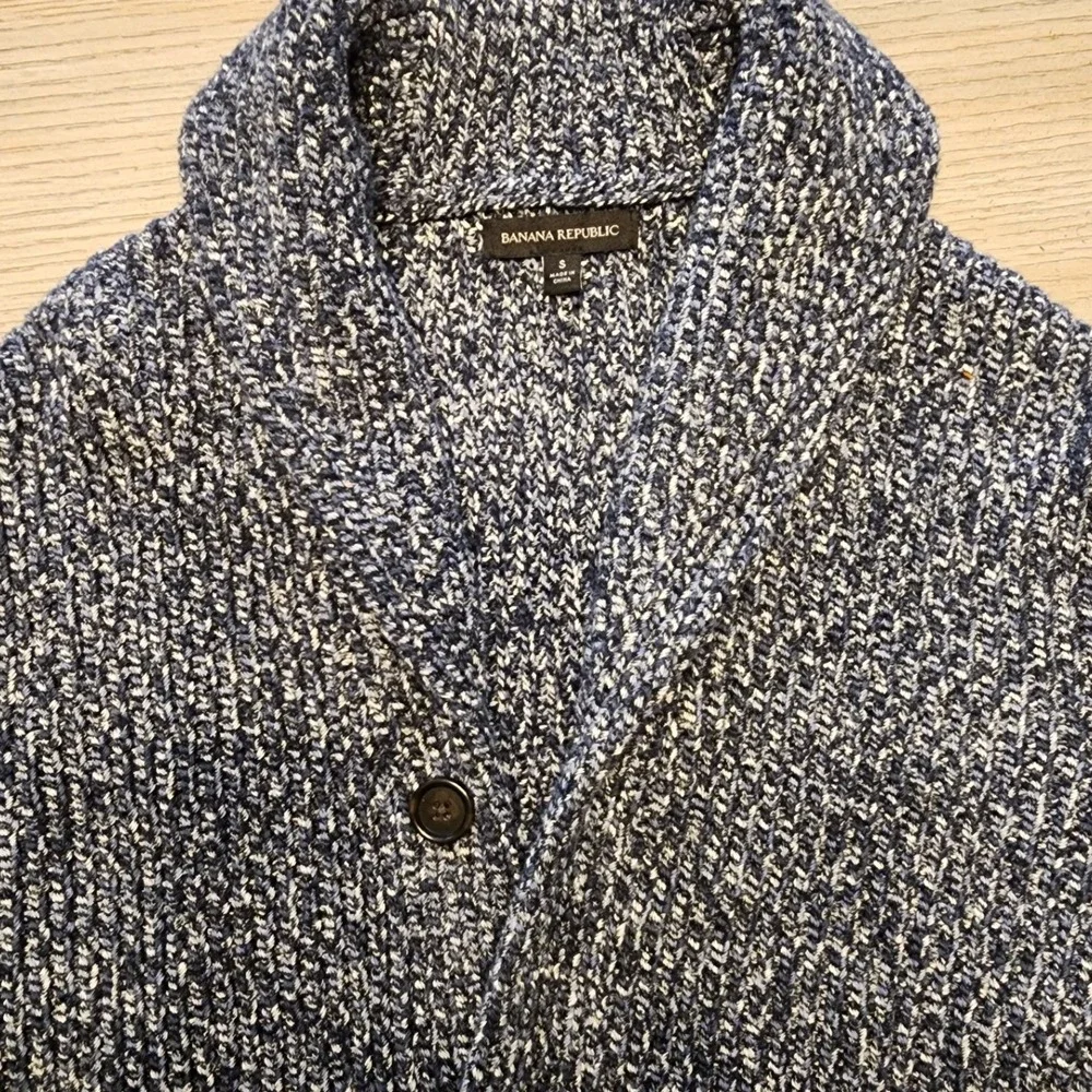 ✨️Banana Republic Mens Shawl Collar Cardigan Sweater. Knit Y2K boho Blokecore